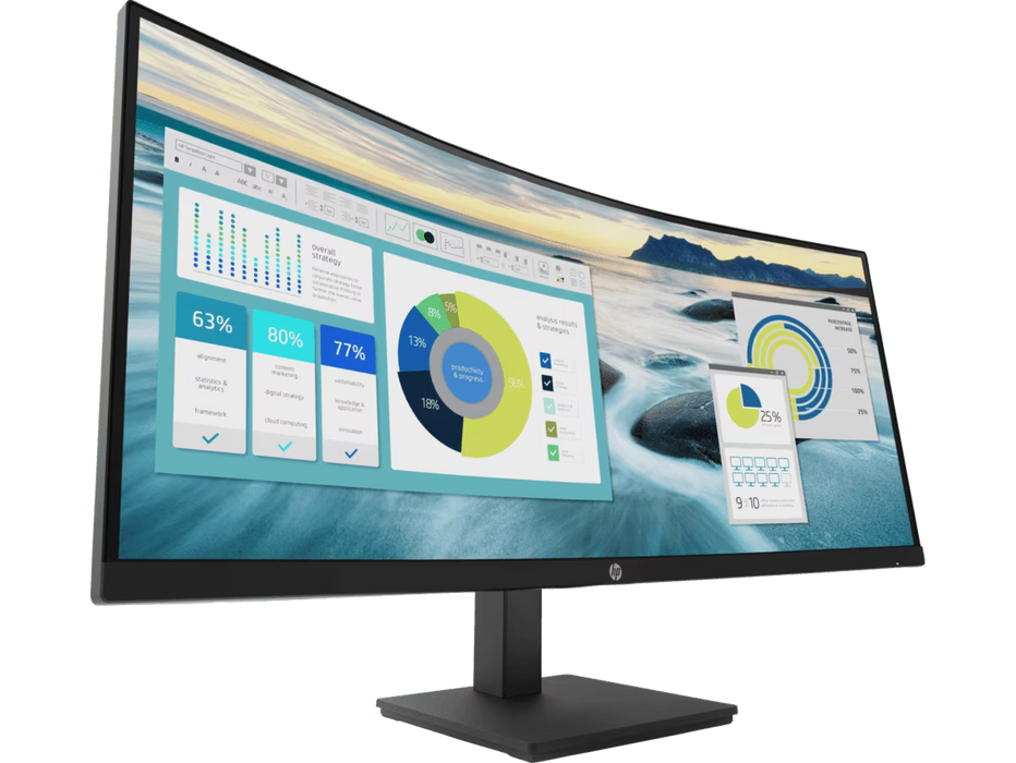 Curved 34 Inch HP Monitor