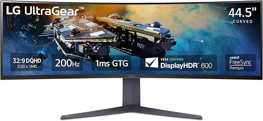 45 Inch UltraGear™ QHD 1440P 1ms 200Hz Curved Gaming Monitor with VESA DisplayHDR™ 600