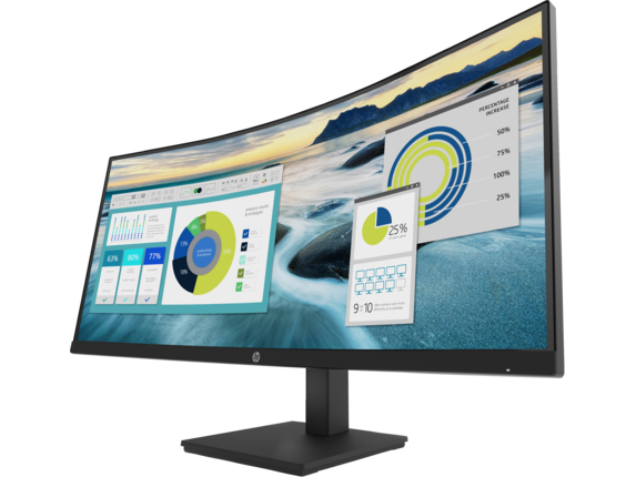 HP P34hc G4 - P-Series - LED monitor - curved - 34" - 3440 x 1440 WQHD @ 60 Hz - VA - 250 cd/m2 - 3500:1 - 5 ms - HDMI, DisplayPort, USB-C - speakers - black