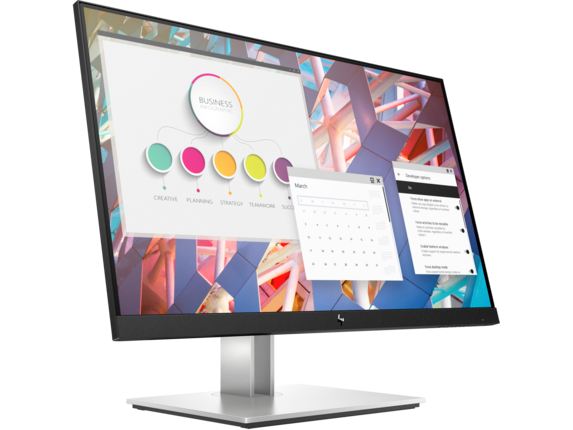 HP E24 G4 - E-Series - LED monitor - 23.8" - 1920 x 1080 Full HD (1080p) @ 60 Hz - IPS - 250 cd/m2 - 1000:1 - 5 ms - HDMI, VGA, DisplayPort - silver (stand), black head