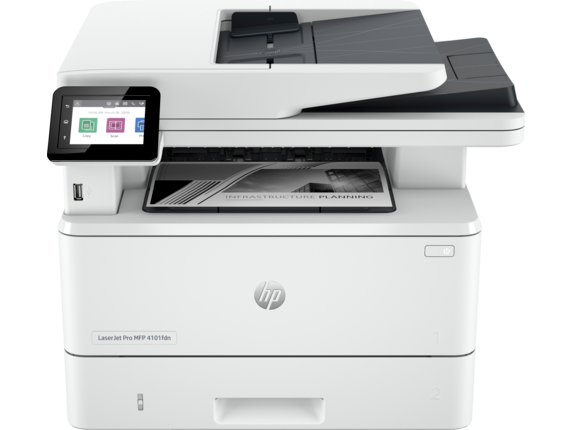 HP LaserJet Pro MFP 4101fdn Printer - 512 MB - 1 Hi-Speed USB 2.0; 1 rear host USB; 1 Front USB port; Gigabit Ethernet 10/100/1000BASE-T network; 802.3az(EEE) - One-year Bench/Depot Repair warranty