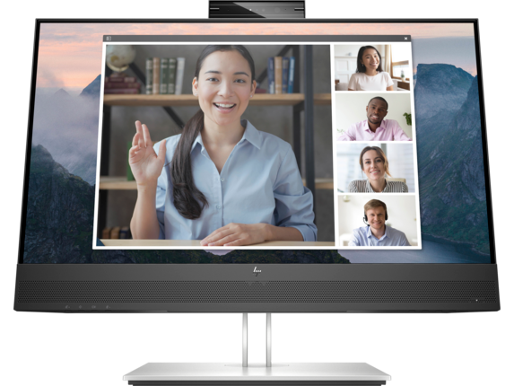 HP E24mv G4 Conferencing Monitor - E-Series - LED monitor - 23.8" - 1920 x 1080 Full HD (1080p) @ 60 Hz - IPS - 250 cd/m2 - 1000:1 - 5 ms - HDMI, VGA, DisplayPort - speakers - silver, black head